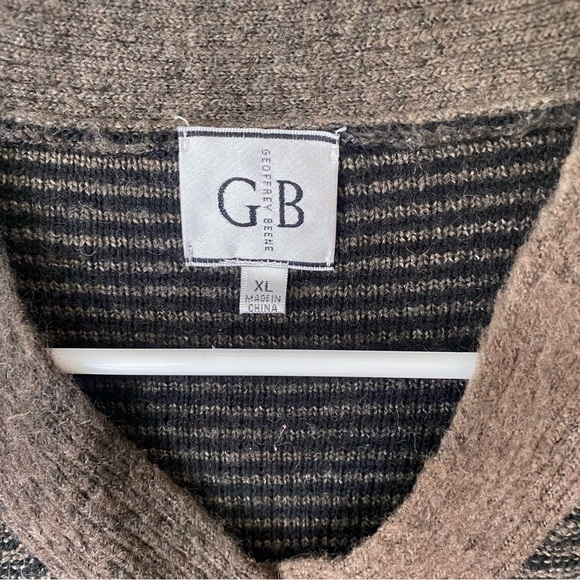 Vintage Geoffrey Beene striped V neck grandpa pullover sweater size XL - Picture 7 of 8